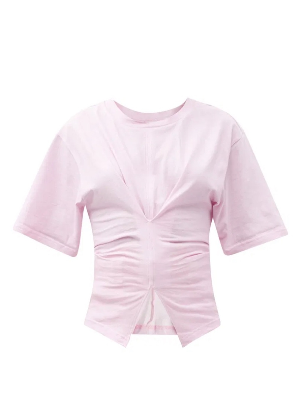 Isabel Marant Soyona Gathered Slit-Hem Cotton-Jersey T-Shirt